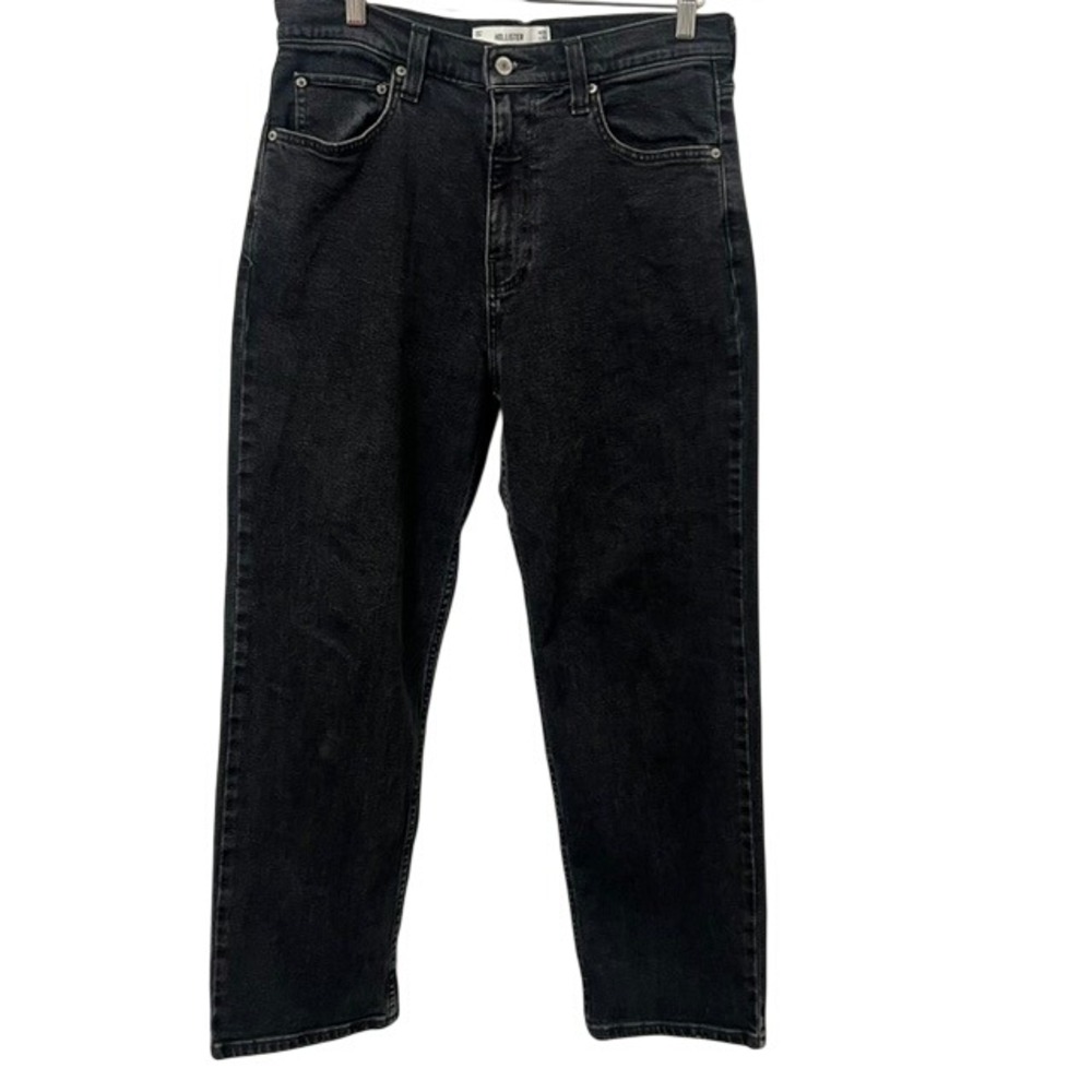 Hollister Baggy Street Wear Grunge Y2K Men's Black Dark Wash Skater Boi W32xL30